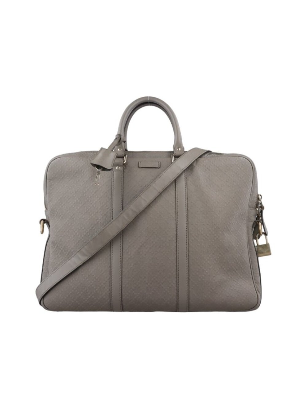 Gucci Diamante Gray Leather Tote